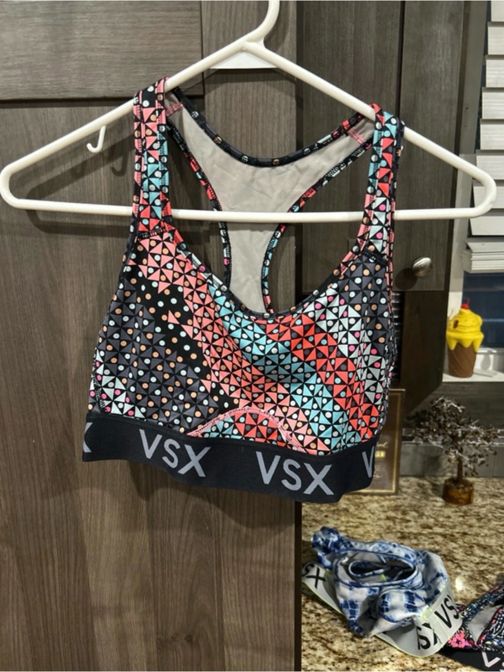 Victoria's Secret VSX Multicolor Geometric Racerback Sports Bra